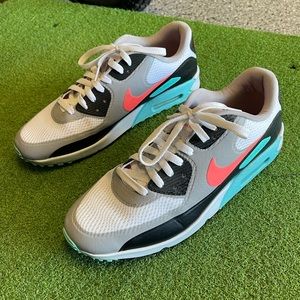 Rare Nike air max golf shoes Miami size 11 1/2 white black turquoise fire